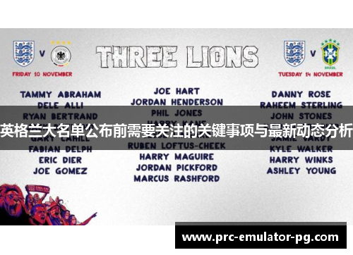 英格兰大名单公布前需要关注的关键事项与最新动态分析 英格兰大名单公布前需要关注的关键事项与最新动态分析